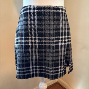 Plaid Mini skort in Black and White